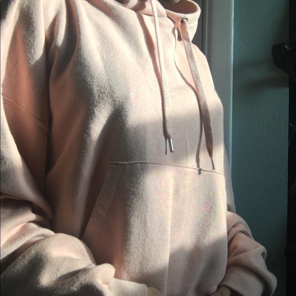 Pale Pink H&M Cropped Hoodie